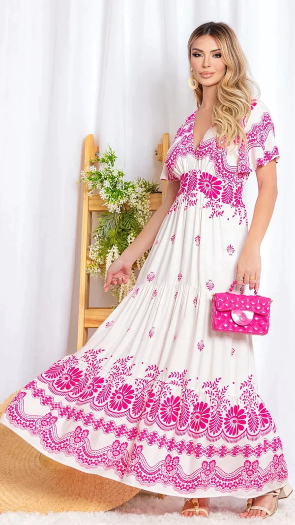 Vestido Manga Fler Rosa